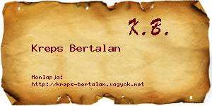 Kreps Bertalan névjegykártya